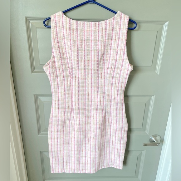 NEW-NEVER WORN! SHEIN Button Front Tweed Overall Dress - Picture 5 of 6
